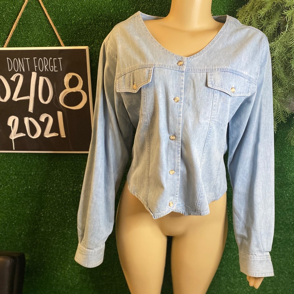 Andrews Blues Womens Denim Top L